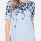 Karen Scott Women's Short Sleeve Above the Knee Dress Blue Size S