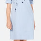 Karen Scott Women's Short Sleeve Above the Knee Dress Blue Size S