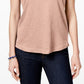 Style & Co Women's V Neck Pocket T-Shirt Yellow Size Petite L