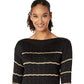 Ralph Lauren Women's Striped Cable Knit Sweater Black Size X-Small