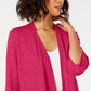 Alfani Women's Linen Open Front Cardigan Pink Size Petite Small