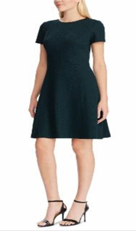 Ralph Lauren Women's Ponte Fit and Flare Dress Green Size 6