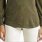 Ralph Lauren Women's Button Long Sleeve V Neck Top Green Size Medium