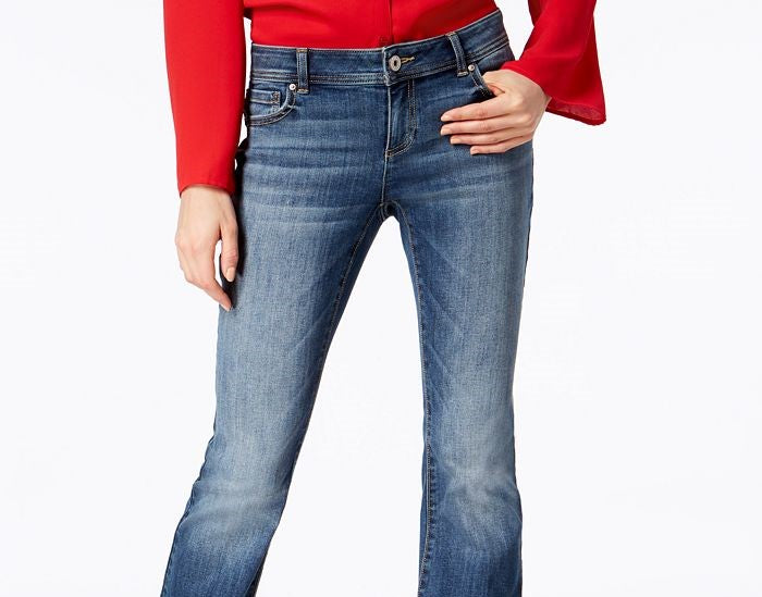 INC International Concepts Women's Essentials Curvy Fit 5 Pocket Bootcut Jeans Blue Size 0