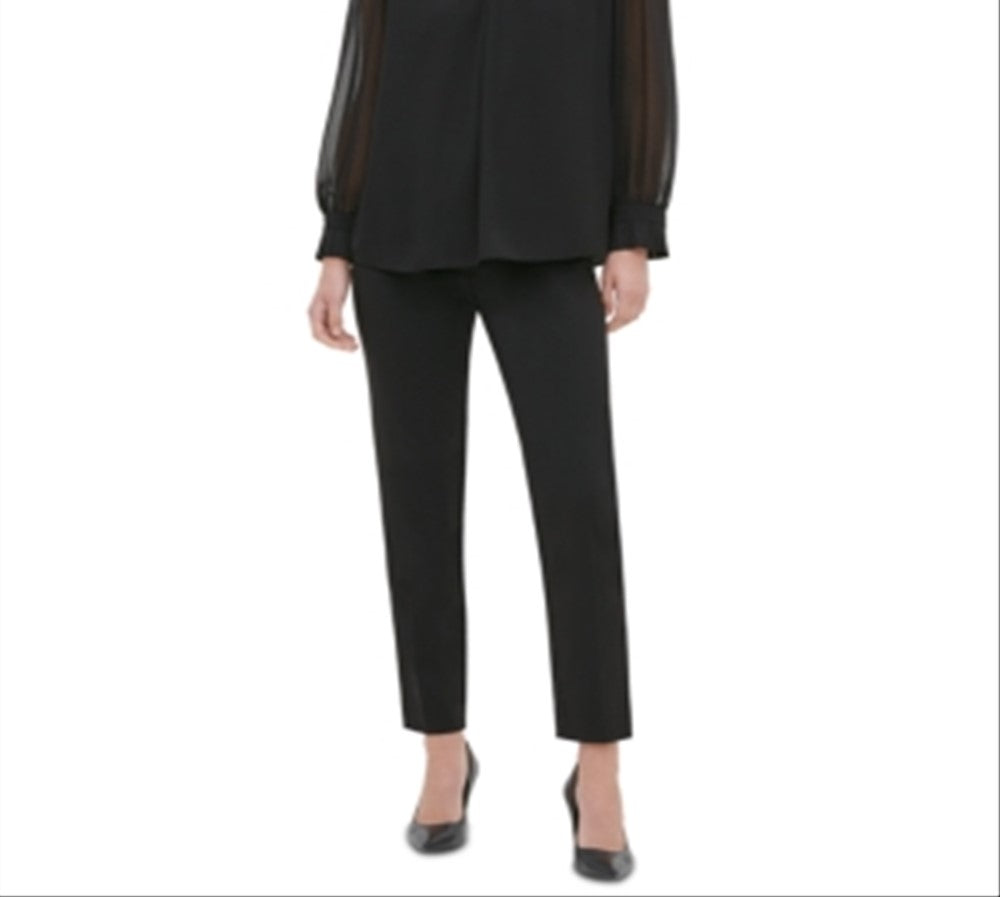 Calvin Klein Women's High Collar Blouse Black Size Large