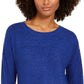 Ideology Women's Heathered Long Sleeve Mushy Knit Top Bright Blue Size S