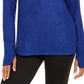 Ideology Women's Heathered Long Sleeve Mushy Knit Top Bright Blue Size S