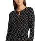 Ralph Lauren Women's Equestrian Keyhole a Line Dress Black Size 4 Petite