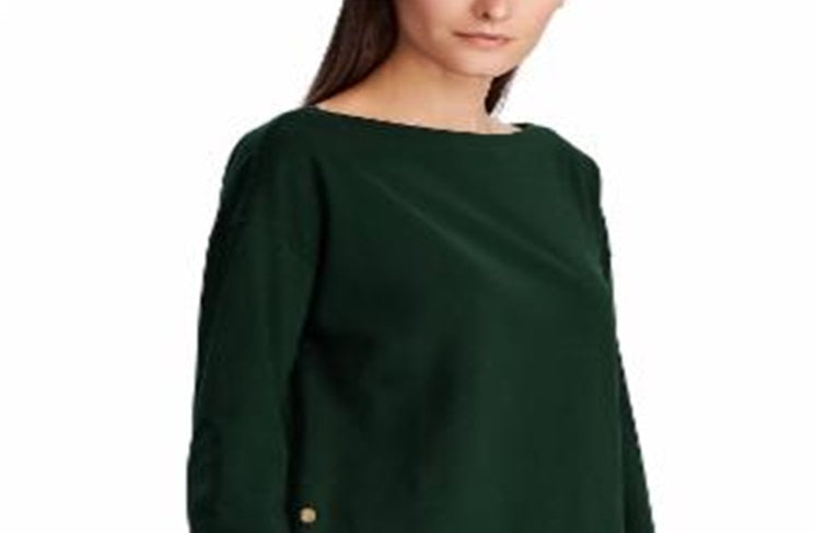 Ralph Lauren Women's Button Hem Top Green Size X-Small