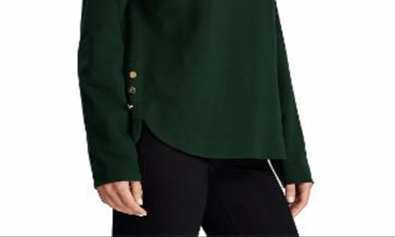 Ralph Lauren Women's Button Hem Top Green Size X-Small