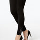 INC International Concepts Women's Lace up Detail Leggings Black Size 2P