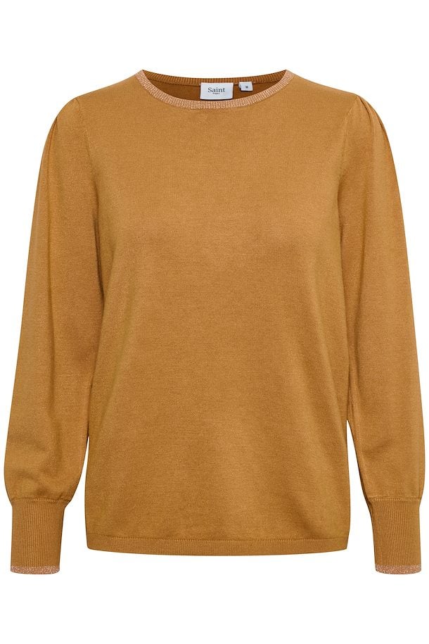 Alfani Women's Sweater Ribbed Metallic Knit Pullover Brown Size X-Large