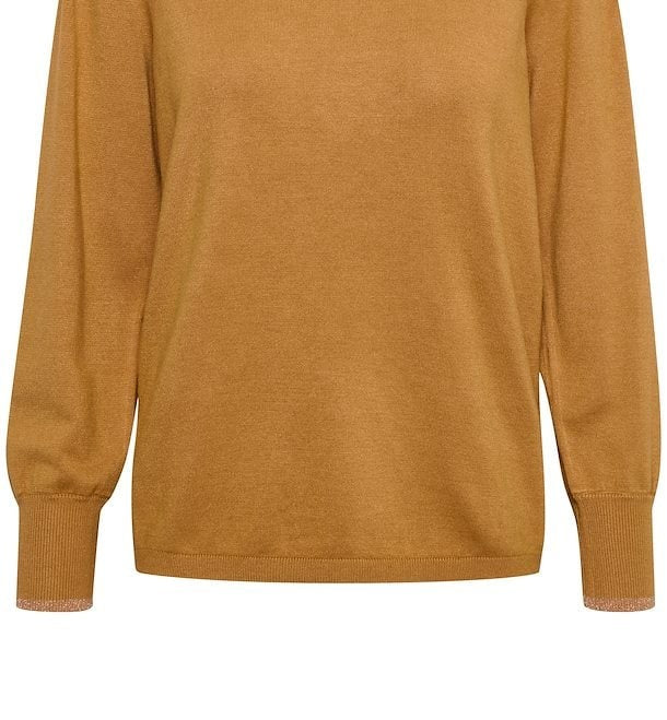 Alfani Women's Sweater Ribbed Metallic Knit Pullover Brown Size X-Large