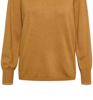 Alfani Women's Sweater Ribbed Metallic Knit Pullover Brown Size X-Large