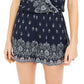 BCX Junior's Bandana Printed Surplice Romper Blue Size Large