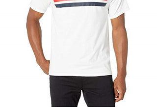 Champion Men's Logo with Stripes Athletics Classic Jersey Tee White Size Small