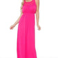 White Mark Women's Katherine Sleeveless Maxi Dress Pink Size Large
