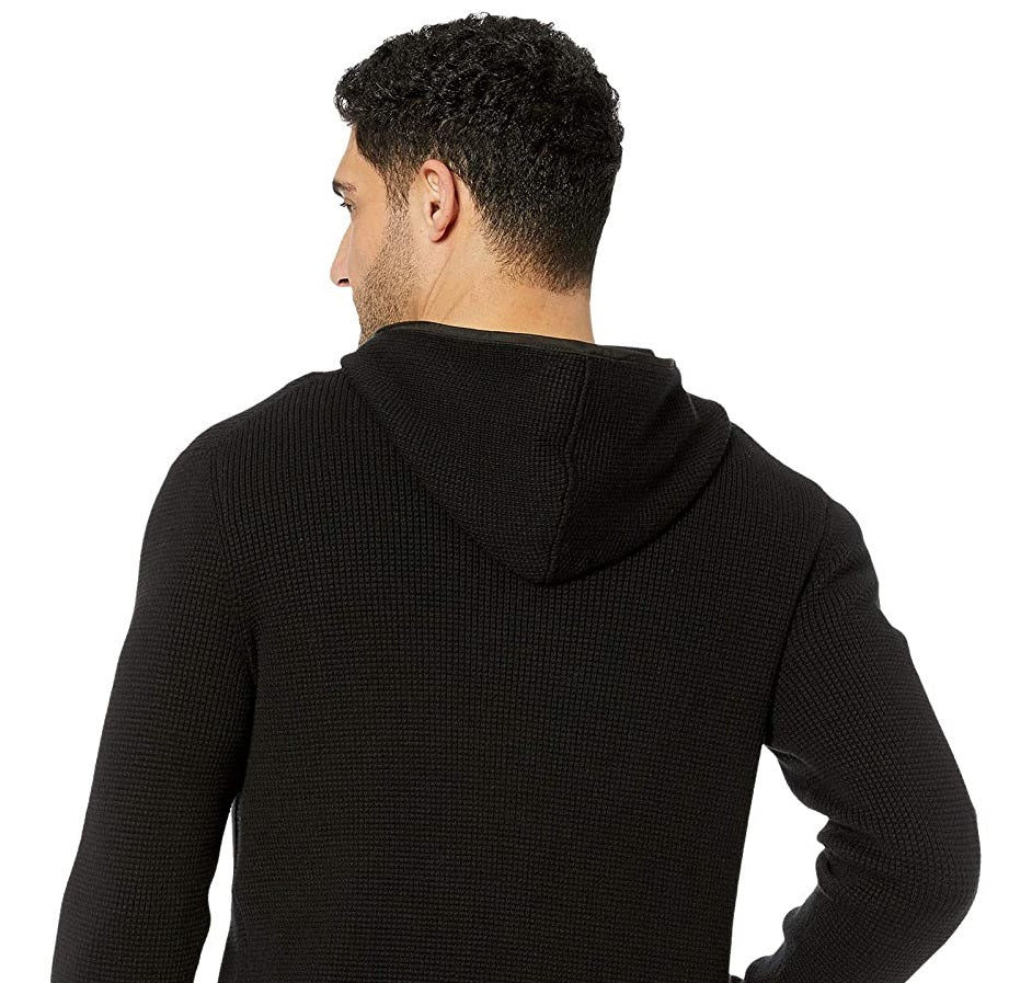 Calvin Klein Men's Textured Hoodie Full Zipper Black Size L