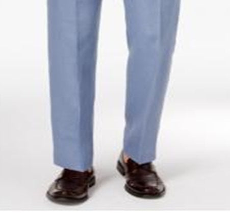 Ralph Lauren Men's Classic Fit Solid Linen Dress Pants Blue Size 34X32