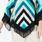 Alfani Women's Chevron V Hem Blouse Black Size Petite S