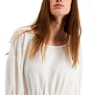 Alfani Women's Cinched Front Pullover Blouse White Size XL