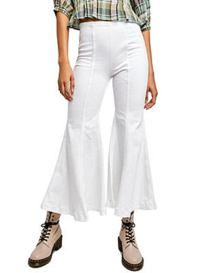 Free People Women's Cha Cha Flare Jeans White Size 24