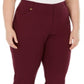 JM Collection Women's Tummy Control Curvy Fit Pants Red Size 26W