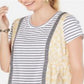 Style & Co Women's Mixed Print Striped T-Shirt Yellow Size Petite