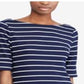 Ralph Lauren Women's Stretch Boatneck Top Blue Size -XS