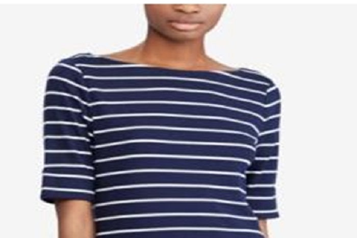 Ralph Lauren Women's Stretch Boatneck Top Blue Size -XS