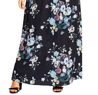 City Chic Women's Plus Blooms Maxi Dress Black Size 18W