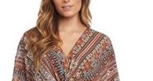 Karen Kane Women's Twist Front Top Brown Size M