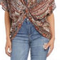 Karen Kane Women's Twist Front Top Brown Size M