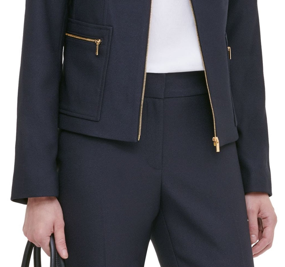 Calvin Klein Women's Twill Zipper Front Jacket Blue Size 10P