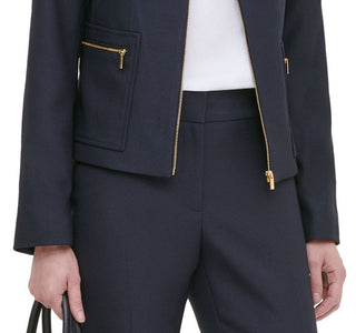 Calvin Klein Women's Twill Zipper Front Jacket Blue Size 10P