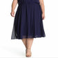Anne Klein Women's Plus Drawstring MIDI Dress Blue Size 1X