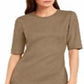 Anne Klein Women's Vicuna  Faux Suede Sheath Dress Brown Size 10