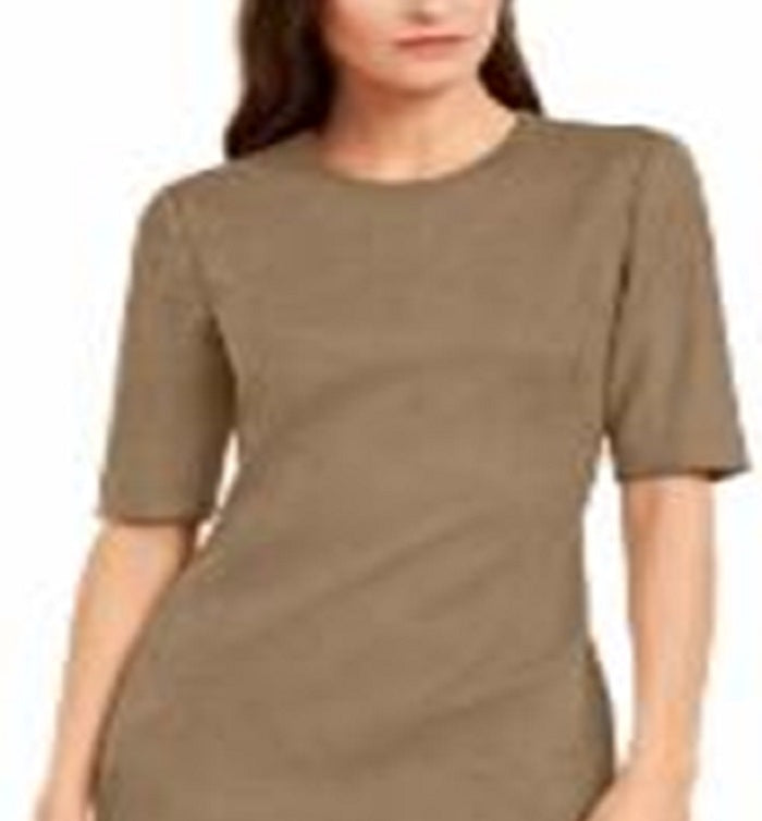 Anne Klein Women's Vicuna  Faux Suede Sheath Dress Brown Size 10