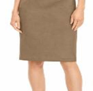 Anne Klein Women's Vicuna  Faux Suede Sheath Dress Brown Size 10