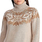 Ralph Lauren Women's Fair Isle Turtleneck Sweater Brown Size X-Small