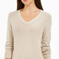 Charter Club Women's Marled V Neck Sweater Brown Size Petite XL