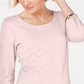 Karen Scott Women's Cotton Scoop-Neck Top  Pink Size XL