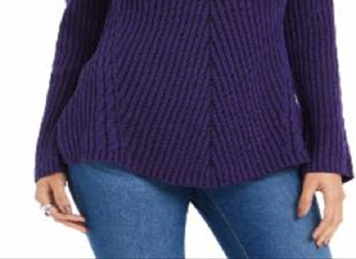 Style & Co Women's Ribbed Knit Sweater Purple Size X-Small