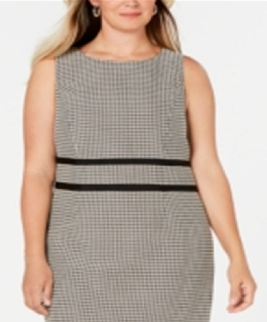 Kasper Women's Printed Sheath Dress Black Size 14W