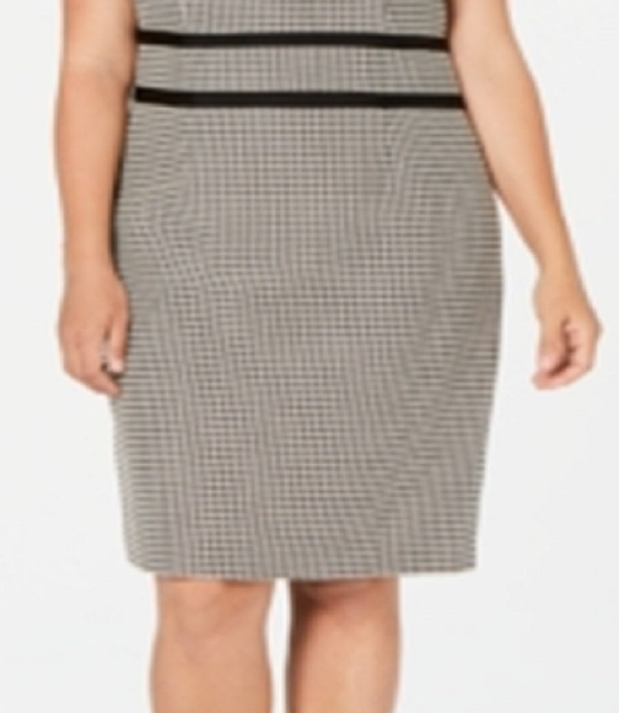 Kasper Women's Printed Sheath Dress Black Size 14W