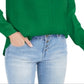 INC Women's Blouse Bright Pine Button-Front Solid Green Size Medium