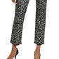 Michael Kors Women's Foil Animal Print Cropped Jeans Black Size -0
