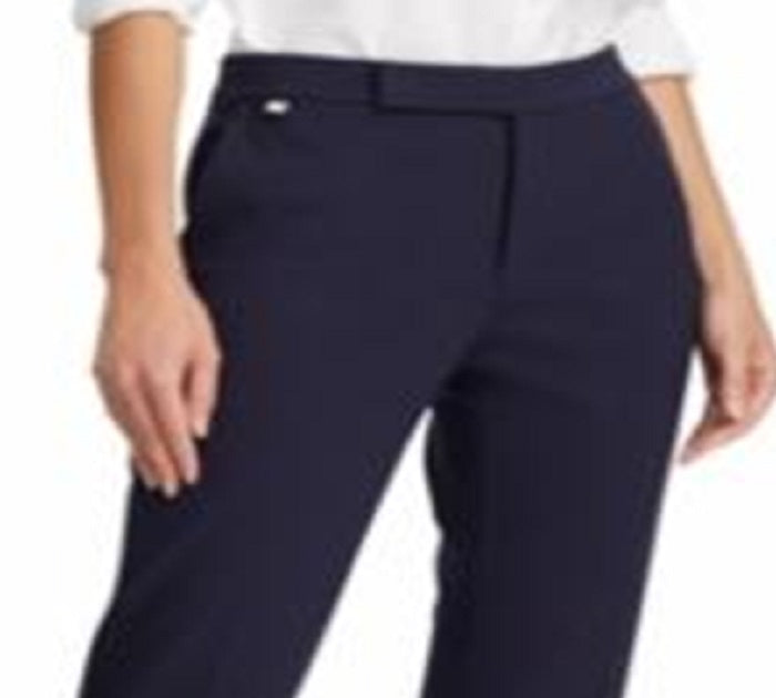 Ralph Lauren Women's Stretch Ponte Straight Leg Pants Blue Size X-Large