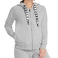 DKNY Women's  Sport Logo Terry Zip Hoodie Silver Size M