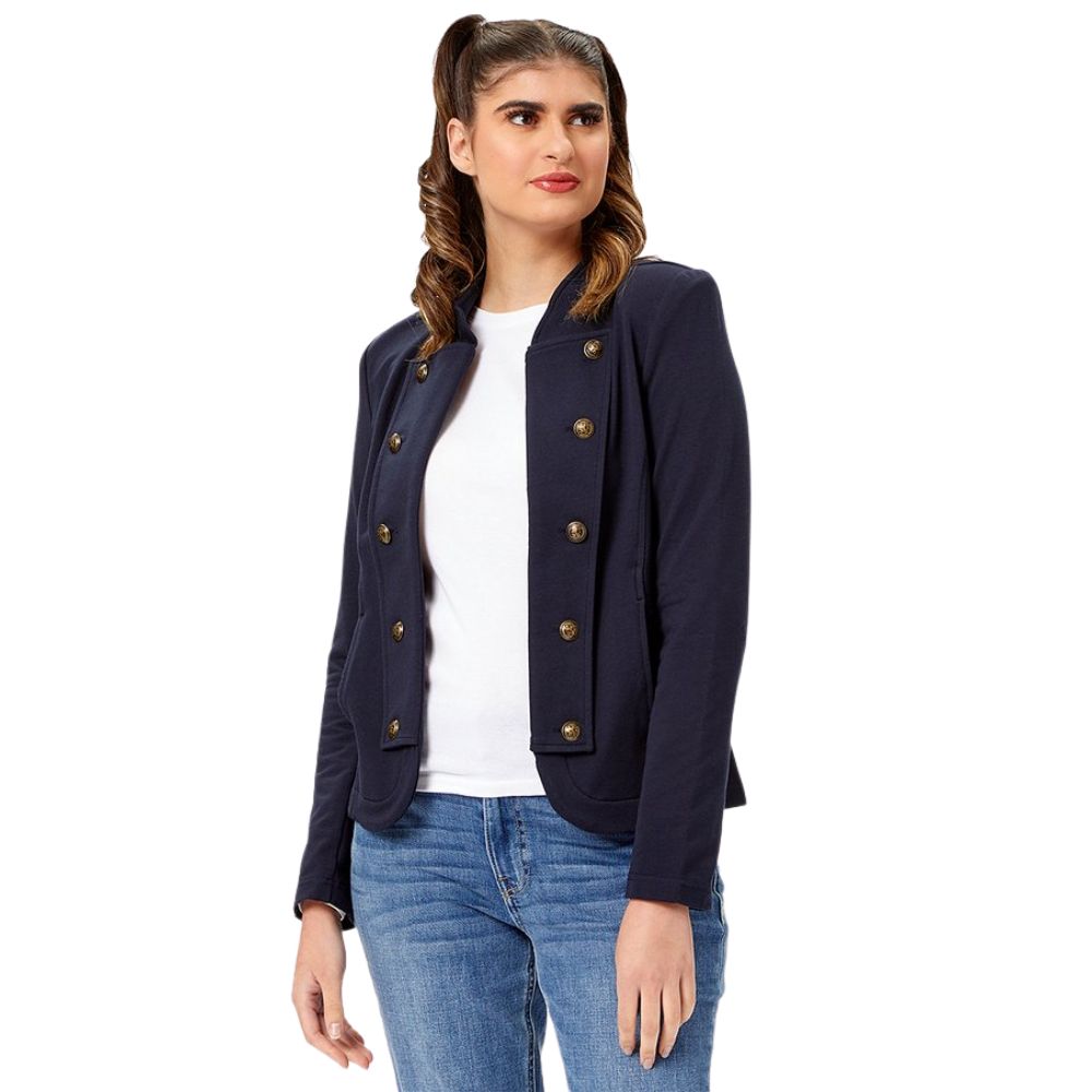 Tommy Hilfiger Women's Military Band Jacket Blue Size XL -